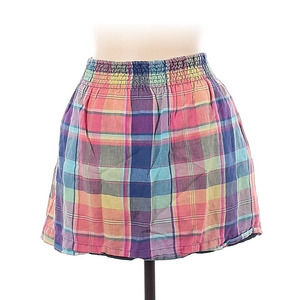 Hollister Skirt Womens Large Linen Plaid Mini Stretch Cotton Casual Ladies